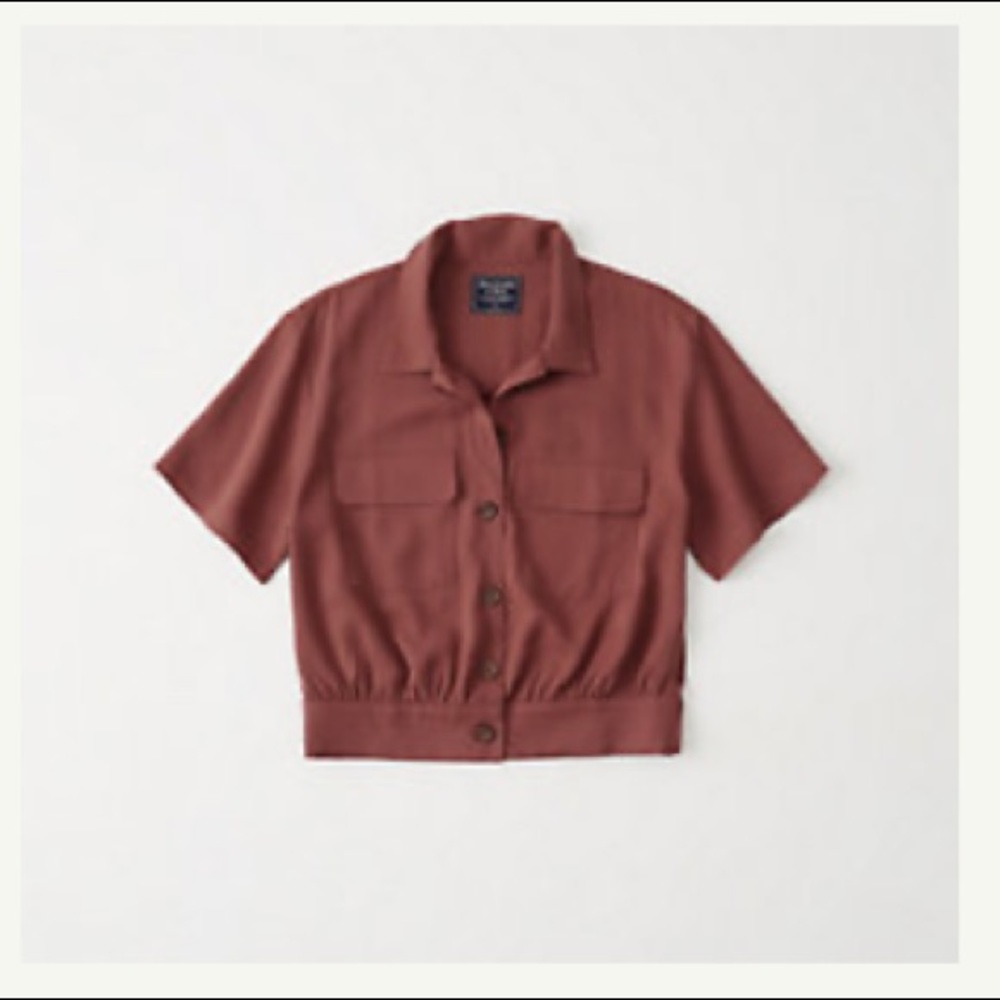 NWT Abercrombie Rust Short Sleeve Utility …